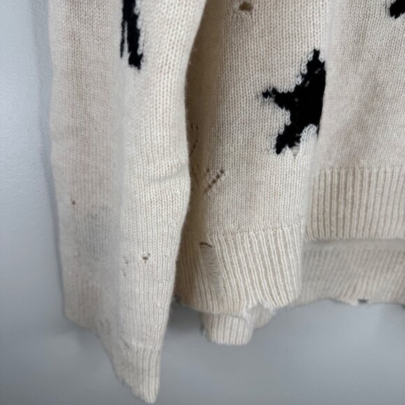 Zadig & Voltaire Markus Stars Cashmere Sweater Black White Size L Unisex $598 - Picture 6 of 11